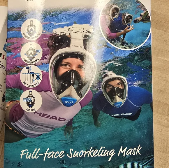 HEAD Full-Face Snorkel Mask in Blue and White - Picture 4 of 4